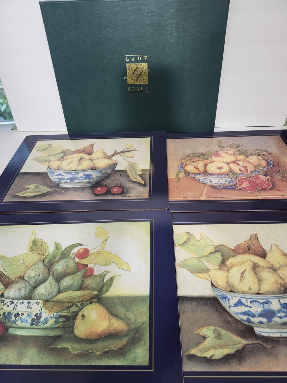 Lady Clare Continental Mediterranean Fruit Placemats Set 4 Boxed A Churchill Art